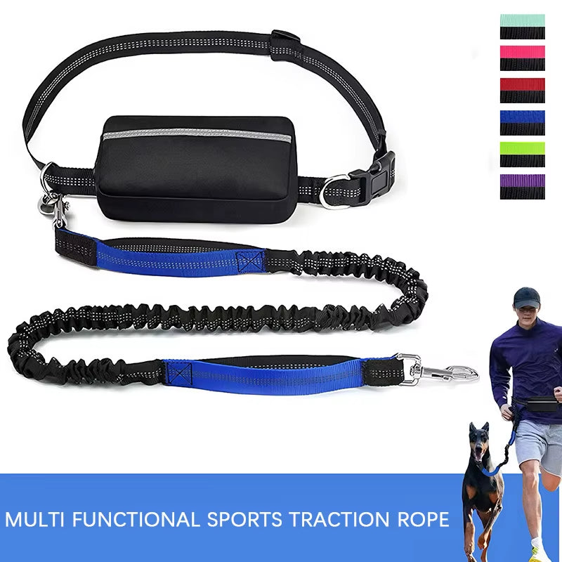 Hands-Free Dog Leash - Adjustable Waist Belt for Walking, Running & Jogging