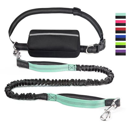 Hands-Free Dog Leash - Adjustable Waist Belt for Walking, Running & Jogging