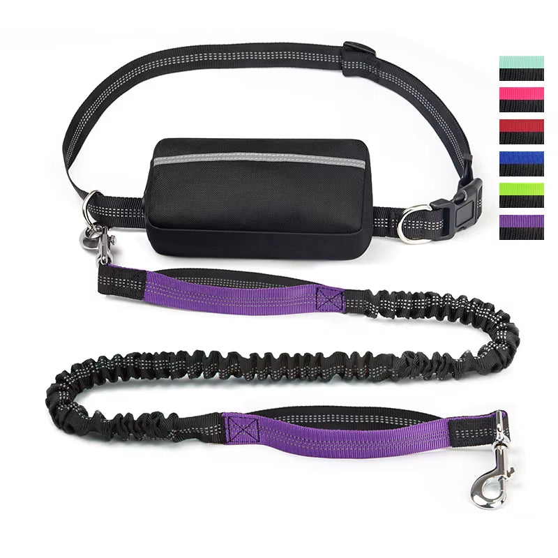 Hands-Free Dog Leash - Adjustable Waist Belt for Walking, Running & Jogging